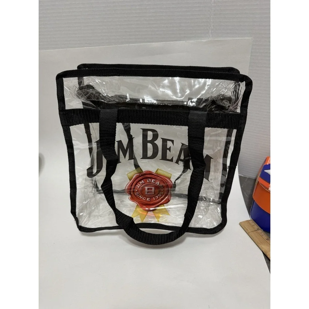 NEW Jim Beam Clear Festival Approved Stadium Zipper Carry Bag Pouch Purse Rare